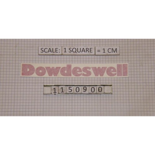 SMALL DOWDESWELL PRESPACED DECAL - 1150900
